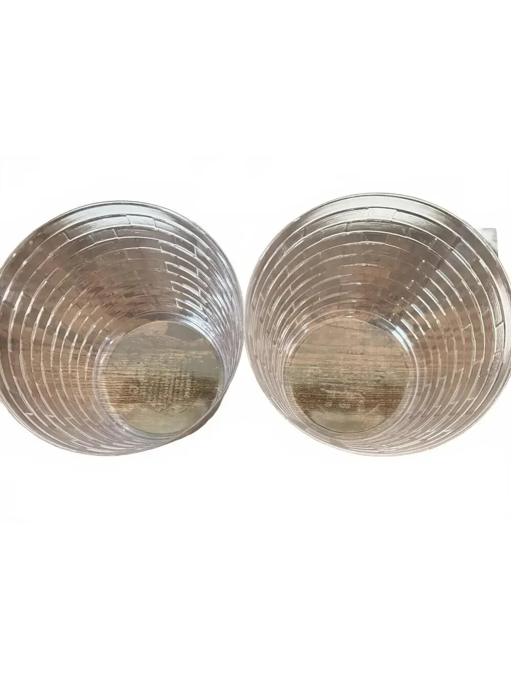 Pair Of 2 Vintage Longaberger Deep Round Basket Liner Plastic Insert #41424